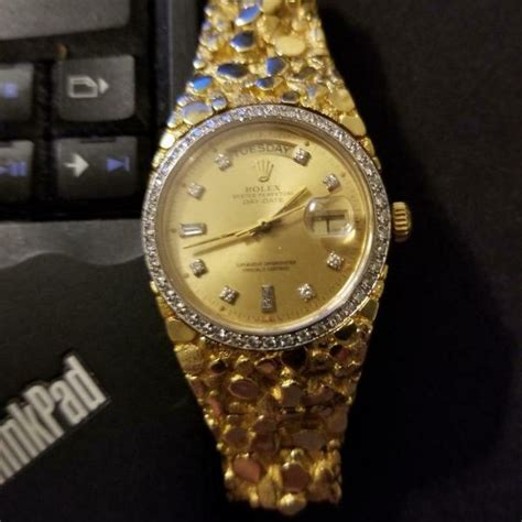 rolex fake gold nugget|all gold rolex with diamonds.